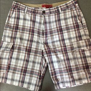 Izod Plaid Cargo Shorts